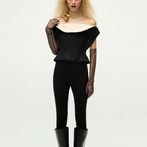 Zara Elegant Black Off-Shoulder Blouse